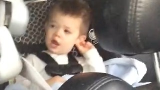 2 year old boy with the sweetest voice singing in the back seat