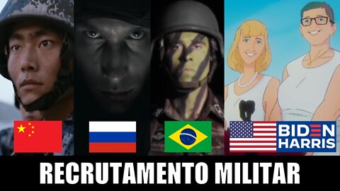 Comparação de propagandas militares: EUA de Biden X resto do mundo