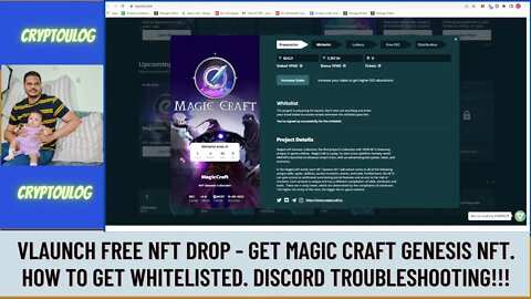 Vlaunch Free NFT Drop - Get Magic Craft Genesis NFT. How To Get Whitelisted. Discord Troubleshooting