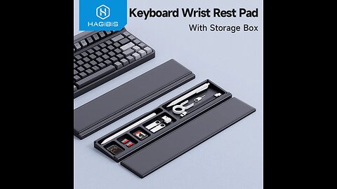 Keyboard Wrist Rest Pad Soft Memory Foam Support Desktop Storage Box Easy Typing Pain Relief