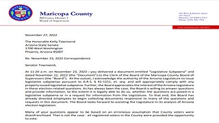Maricopa County BOS Responds To AZ Senate Subpoena