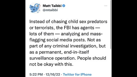 Twitter Files: Part 6 TWITTER, THE FBI SUBSIDIARY *FBI OPS -Erasing Trump -Updates -Crime 12-16