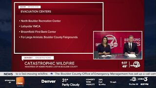 Multiple evacuation centers open to help people evacuating from Boulder County wildfires