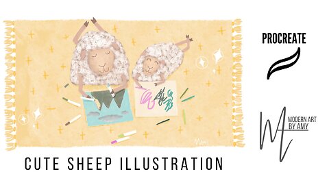 How to Paint Cute Sheep in Procreate Time-Lapse