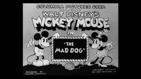 "The Mad Dog" (1932 Original Back & White Cartoon)