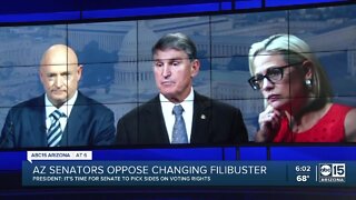 Biden backs filibuster changes for voting rights legislation; Sinema, Kelly not ready for vote