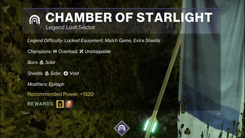 Destiny 2, Legend Lost Sector, Chamber of Starlight on the Dreaming City 2-17-22