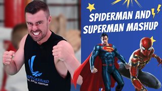 Spiderman and Superman in Kids Karate Brain Break - A Spiderman and Superman Mashup