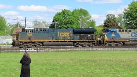 CSX Loaded Coal Train with Two DPU Alright from Fostoria, Ohio May 8, 2021