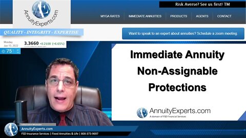 Immediate Annuities - Non-assignable, non-exchangeable & non-commutable SPIA protects secure income.
