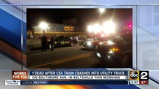 1 dead after CSX train crashes into utility truck