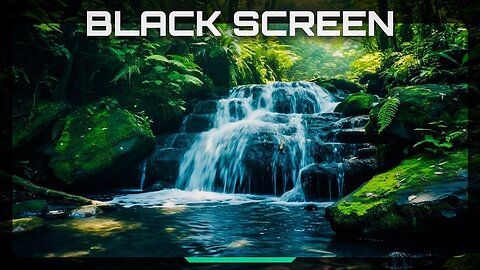 Sounds Of Nature: Waterfall Sounds Near Lake, Forest Ambience, Bird Sounds | ASMR | Black Screen