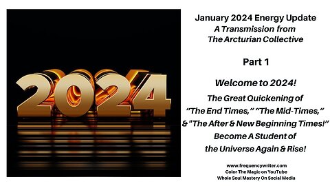 January 2024 Update: Welcome to 2024, The Great Quickening of End, Mid, After & New Beginning Times!