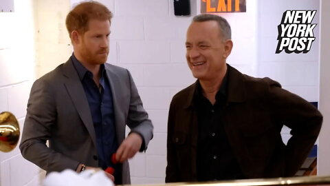 Prince Harry pokes fun at being royal 'Spare' in 'Late show' skit with Tom Hanks