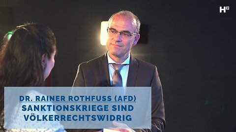 Dr. Rainer Rothfuß: «Sanktionskriege sind völkerrechtswidrig»