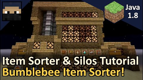 Bumblebee Item Sorter and Silos! Redstone Tutorial! Minecraft Java 1.8! Tyruswoo Minecraft