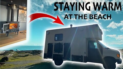 SURVIVING THE COLD w/ CUBIC MINI WOODSTOVE / TINY HOUSE ON WHEELS