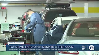 How Detroit is continuing drive-thru vaccinations during frigid temps