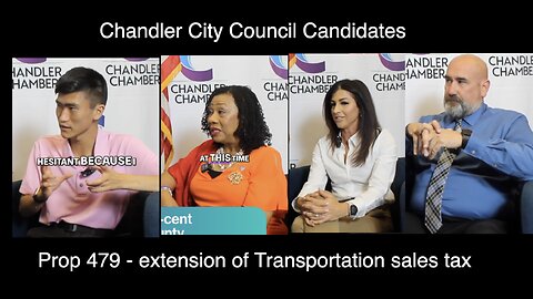 Candidates for Chandler City Council Comment on Prop 479 -Extension of sales tax