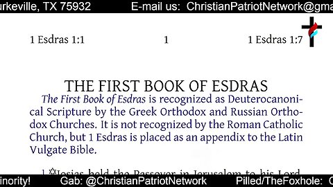 CPN LIVE #122: First Book of Esdras (Part 1)