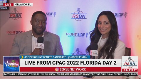 Joe Pinion Senate Candidate for New York Full Interview with RSBNs Grace Saldana at CPAC 2022 in FL