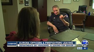 Police officers and firefighters leaving Aurora for Denver