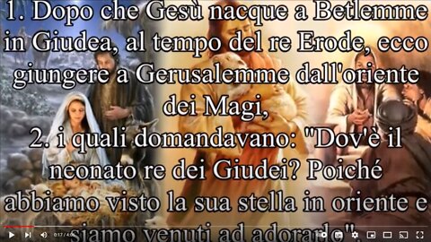 Vangelo di Matteo~Cap2 «A Betlemme di Giudea,perché così è scritto per mezzo del profeta(Michea 5):E tu, Betlemme, terra di Giuda,non sei davvero il più piccolo capoluogo di Giuda:da te uscirà infatti un capo che pascerà il mio popolo,Israele"