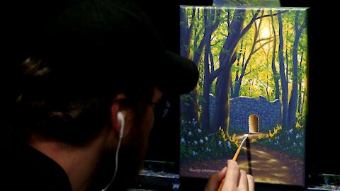 Acrylic Landscape Painting of a Forest Path - Time Lapse - Artist Timothy Stanford