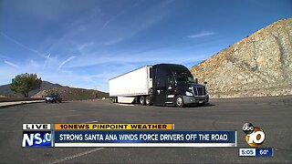 Cold Santa Ana winds force drivers off roads