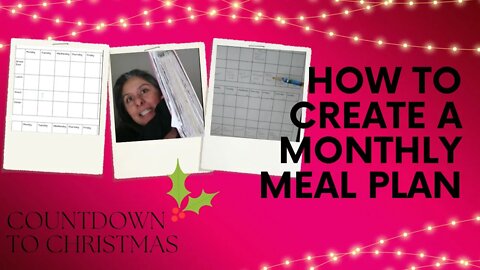 How to Monthly Meal Plan - December Meal Plan