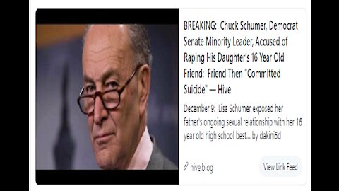 BREAKING: Chuck Schumer, Accused of Raping His Daughter's 16 Year Old Friend