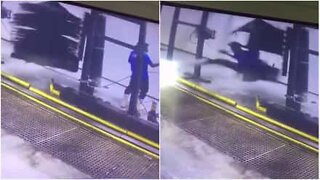 Car wash attendant spins out of control