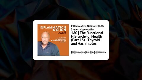 Inflammation Nation with Dr. Steven Noseworthy - 130 | The Functional Hierarchy of Health (Part...