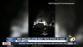 Men rescued after boat gets stuck in Point Loma cave