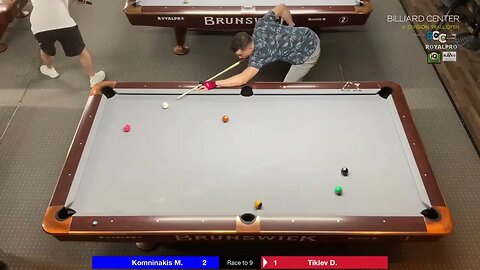 Marios Komninakis vs Diliyan Tiklev Billiard Center A Division 9ball Open 2023