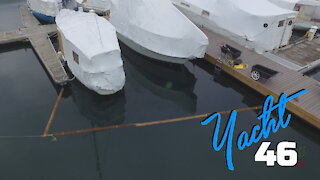 Installing ice booms around my sailboat to protect from ice