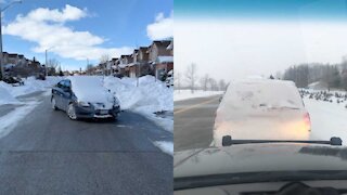 Ontarians Won't Stop Driving With Completely Snowed-Out Windshields (PHOTOS)