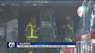 Family of five left homeless after house fire in Warren