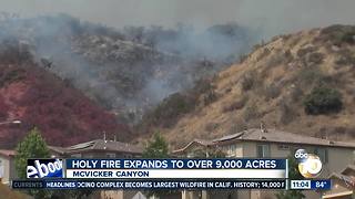 Holy Fire expands to more than 9,000 acres