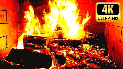 SPECTACULAR FIREPLACE 4K 🔥 Big Burning Logs & Crackling Fire Sounds 🔥 Relaxing Fireplace