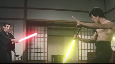 Bruce Lee Battles Opponent With Light Sabers — This Is EPIC!