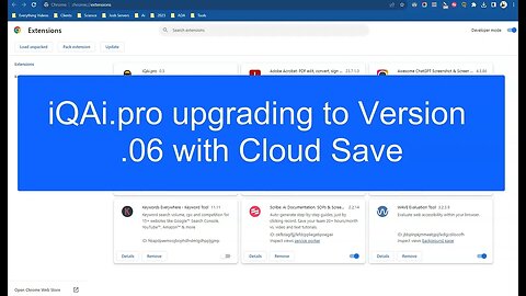 iQAi pro Upgrading To Version .06 With Cloud Save