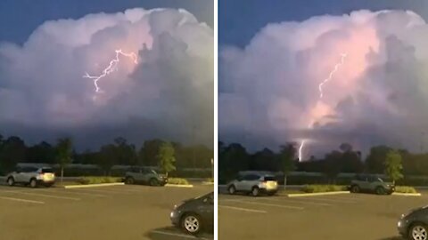 Crazy slow motion footage of Florida lightning strike