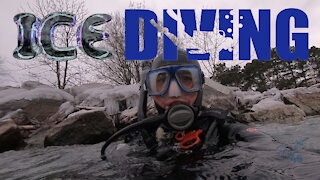 Diving in ICE WATER - Ice movin in - First real freeze