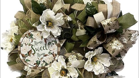 Magnolia Everyday Deco Mesh Wreath| Hard Working Mom |How to