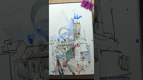 Expressive Sketching in Norwich City Centre - Continuous Line Urban Sketch
