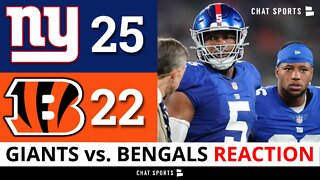 Giants News & Rumors After 25-22 WIN vs. Bengals: Kayvon Thibodeaux Injury Update, Alex Bachman MVP