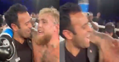 Jake Paul Cracks Up Vivek Ramaswamy With Biden Joke After Knocking Out His Opponent