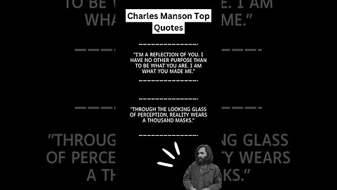 Charles Manson Quotes! #quotes #crime #truecrime #criminal #charlesmanson #shorts #horrorshorts