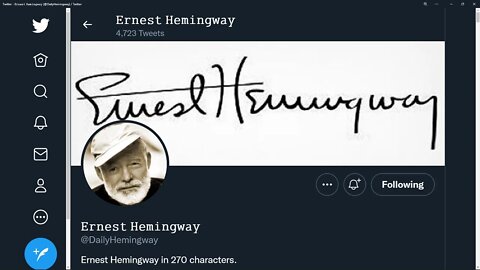 Ernest Hemingway is on Twitter. See what he says.